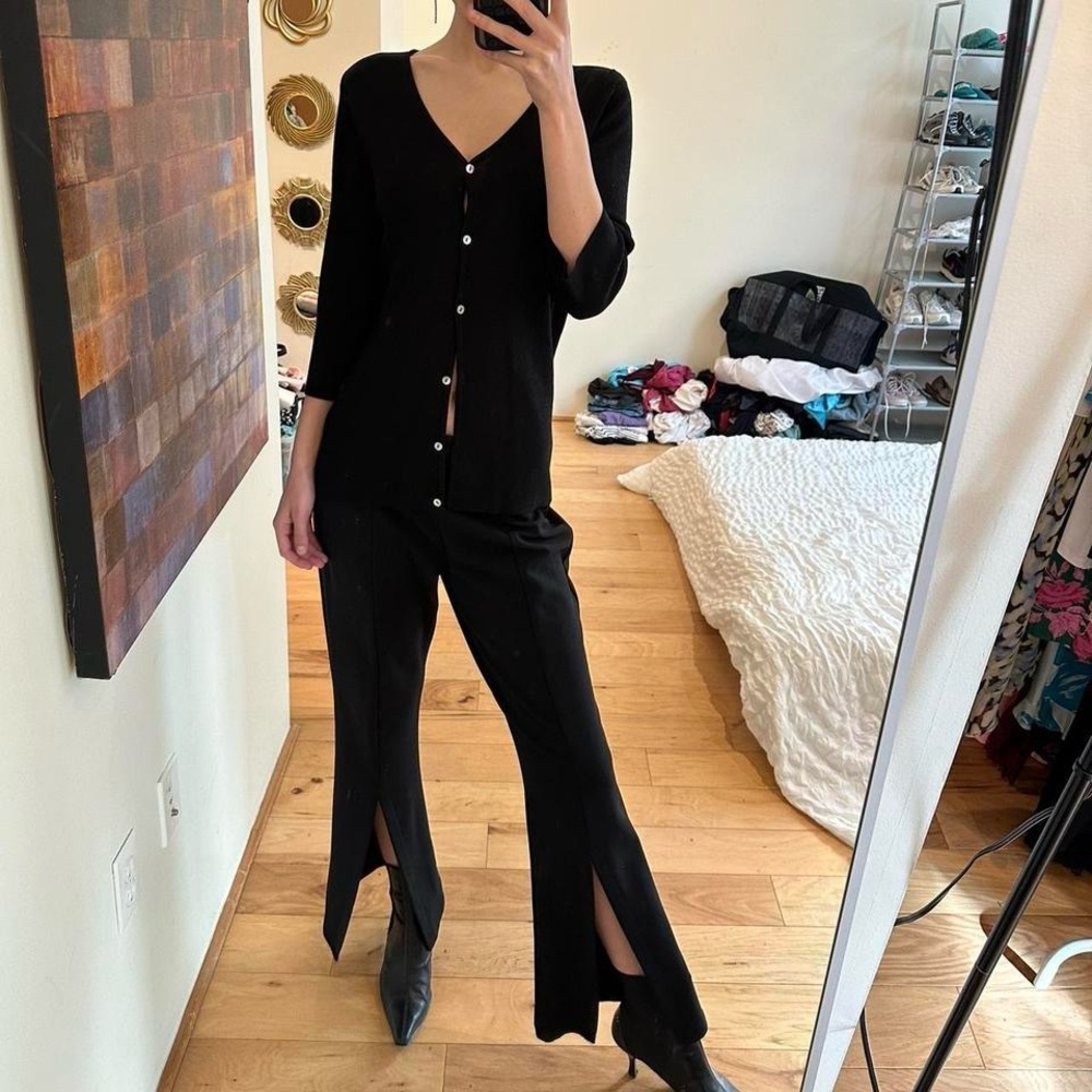 Vintage Black Women's Cardigan